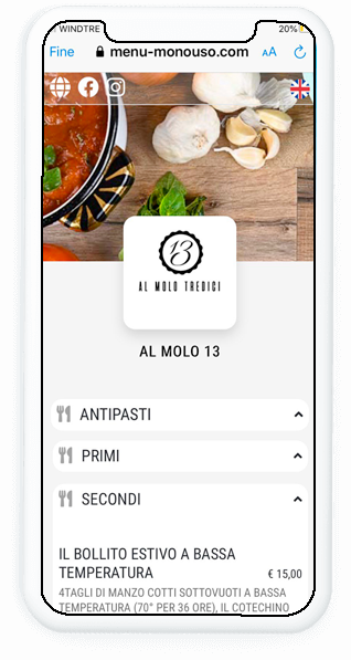 menu digitale monouso on line